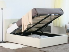 CREAM LINEN OTTOMAN STORAGE