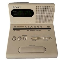 SONY ICF-C770L Alarm Digital Clock Radio White/Beige Vintage 90s FM/MW/LW Retro