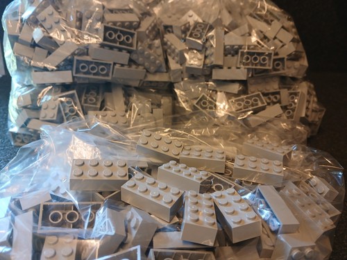 Lego bricks 4x2 light grey - lego, (