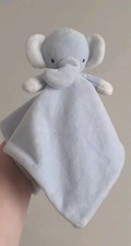 TU Sainsbury's Blue Elephant  Baby Comforter Soft Blankie White Ears Grey 