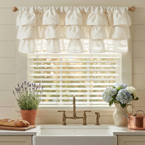 Farmhouse valance curtains - valance,