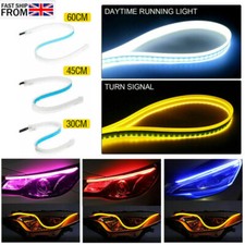 2pcs Sequential LED Strip Turn Signal Indicator Car DRL Daytime Running Lights