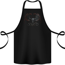 Master of Darkness Skull With Wings Cotton Apron 100% Organic