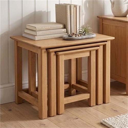Solid oak nest tables - solid,