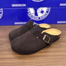 Women Men Boston Suede Leather Clog Shoes Slippers Sandals Classic Slippers New