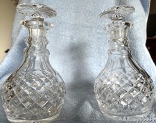 Pair of  Georgian style glass decanters.