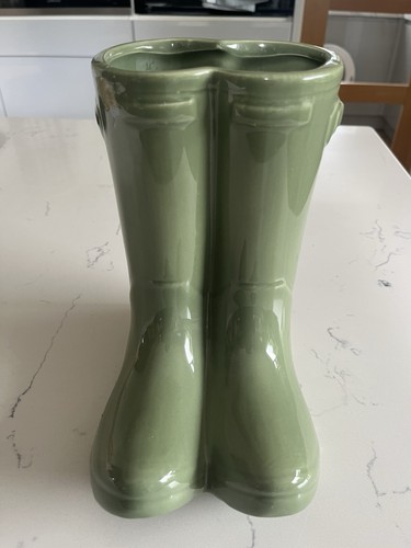 Wellington boot vase green - wellington,