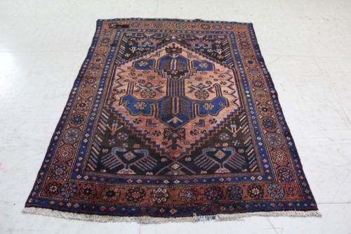 Handmade wool rug navy - handmade,