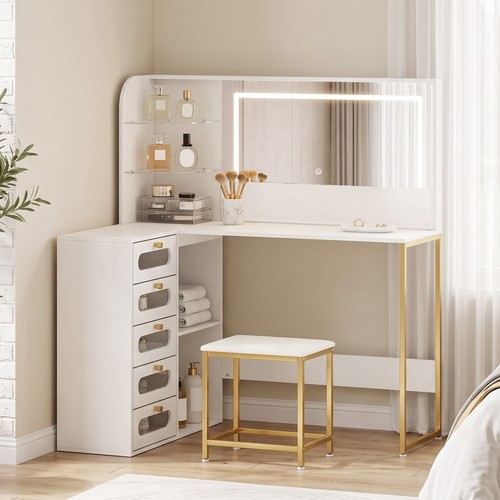 Dressing table with led mirror - with,