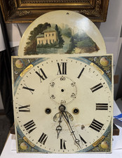 Antique 8 Day Longcase Movement And Dial 17ins X 12ins