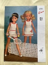 Emu knitting pattern 6751. Sindy Tennis Outfit. 4 Ply. Original.