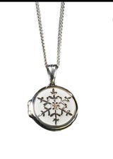 Clogau Welsh Silver Snowflake Locket Necklace