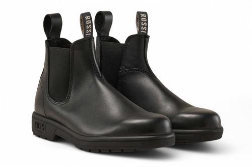 Rossi black leather chelsea - black,