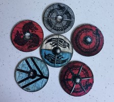 Set Of 6 Wooden Viking Pattern