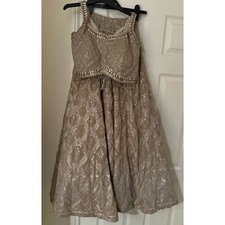 Indian Gold Bronze Wedding Party Reception Lengha Lehengha Choli