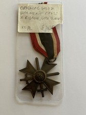 ORIGINAL WW2 WAR MERIT CROSS WITH SWORDS MEDAL