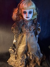 OOAK Gothic Vampire Doll – Hand Painted Claudia-Inspired Vintage Halloween Decor
