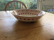 Used pink Sampler hearts love Emma Bridgewater Large Bowl 28cm dia 6.5cm high