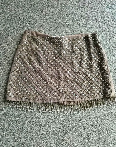 Zara grey geometric - grey, beaded