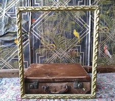 Antique Vintage Deep Carved Large Wood Gesso Gilt Gold Painted Picture Frame Art