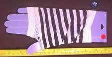 Gloves Black White Stripe Claire's Claires Accessories Official £5 RRP