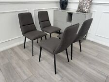 Furniture Village Bodahl Odin Set of 4 Grey Suede Dining Chairs