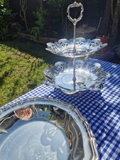 vintage metal cake stand