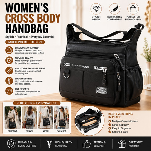 Leather handbag women cross - leather,