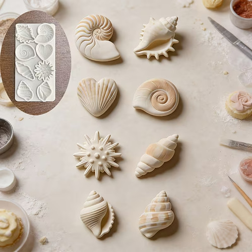 Seashell conch shaped baking - conch-shaped,