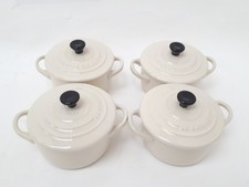 Le Creuset Stoneware Petite  0.25L Casserole dishes Bundle x4 Cream Black Design