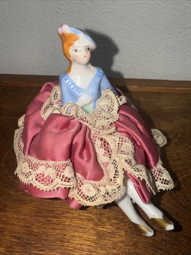 Vintage porcelain half doll - porcelain,