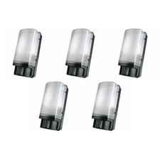5 x Timeguard SLB88 PIR Bulkhead Light Fittings IP44 E27 (Black/Prismatic)