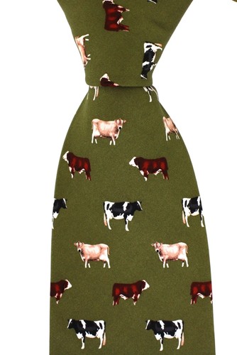 Luxury green silk tie - , with