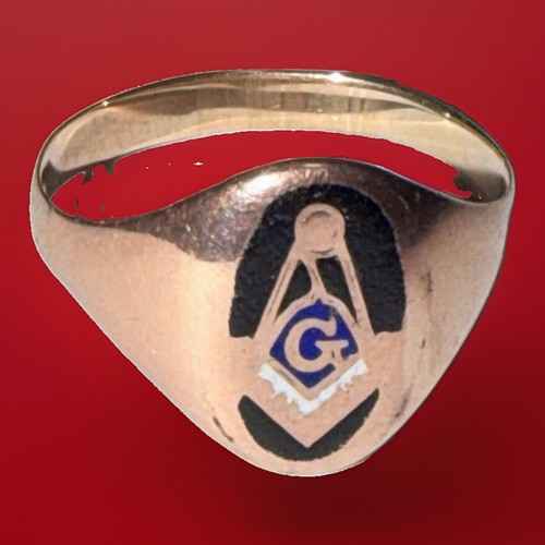 Antique 10k gold masonic - gold,