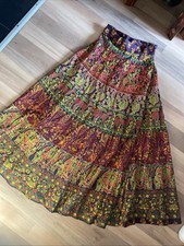 Stunning Wrap Over India For Oasis Trading Company Skirt Size  S Maxi Purple/red