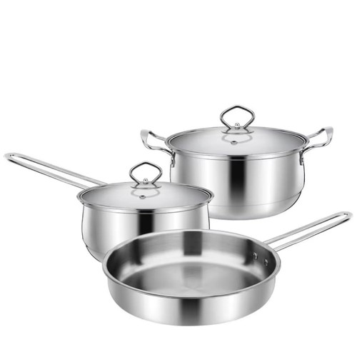 3pc stainless steel saucepan - steel, &