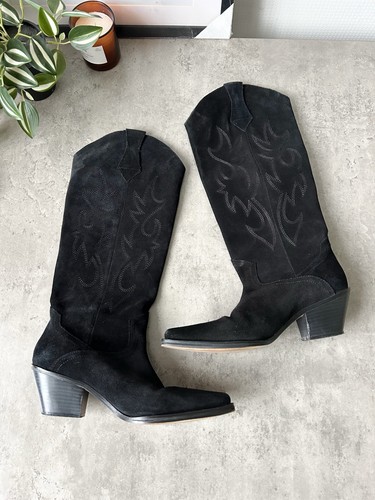 Zara suede leather embroidered - suede,