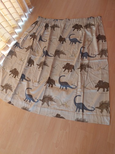 Beige dinosaur curtains 66inc - beige,