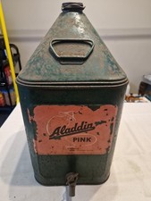 Aladdin Vintage pyramid can rare green Antique Pink Paraffin With Spout .Cap 