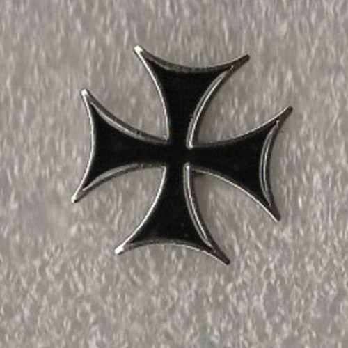 Maltese cross pin badge black - maltese,