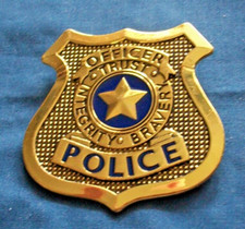 metal Police Gold Badge