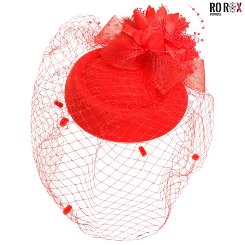 Rox net bow fascinator hat - net,
