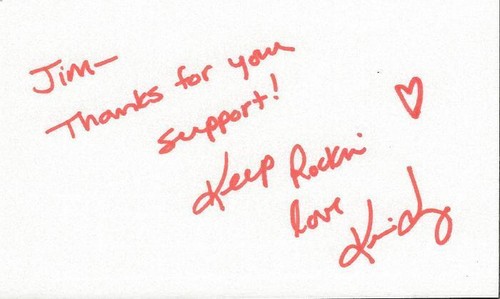 Kim lenz signed 3x5 index - kim,