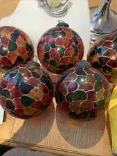 Five Very Large Glass Baubles Christmas Decorations Very Beautiful