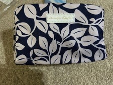 New Phase Eight Beauty Make Up Bag with Zip Pale Pink & Navy -Forgot Me Not 