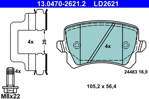 Rear brake pad set disc - brake,
