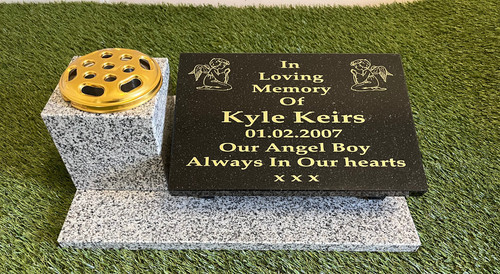 Memorial stone and - memorial, flower