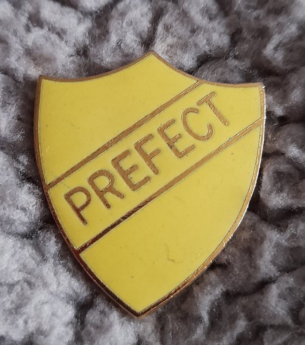 Yellow enamel prefect badge - yellow,