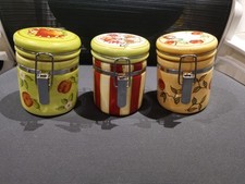 Vintage Susan Winget Cracker Barrel Hinged Mini Canisters Latch Lot of 3 