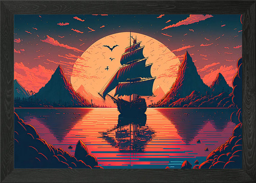 Beautiful sailing ship framed - sailing,